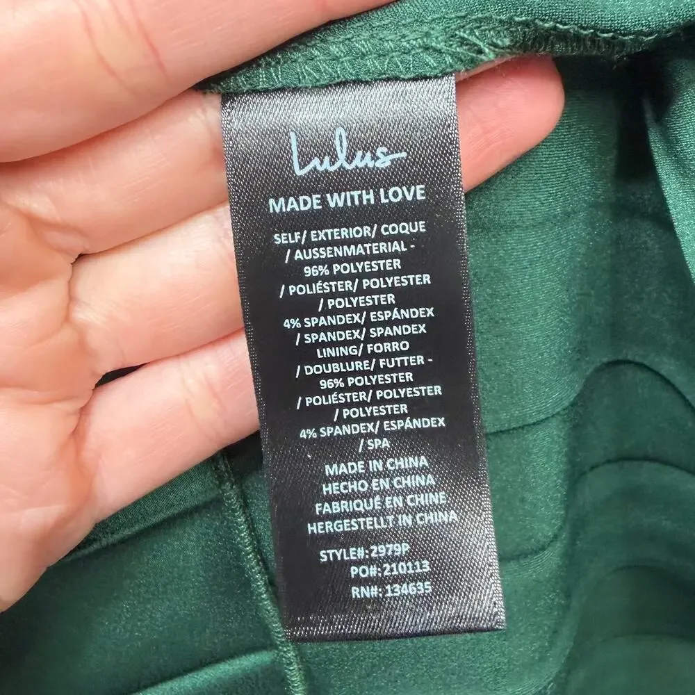 NEW Lulus Emerald Green Gorgeous Purpose Satin Pleated Sleeveless Bow Maxi Dress - Picture 16 of 16